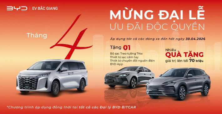 Mừng Đại Lễ, Ưu đãi độc quyền khi mua xe tại BYD Bắc Giang